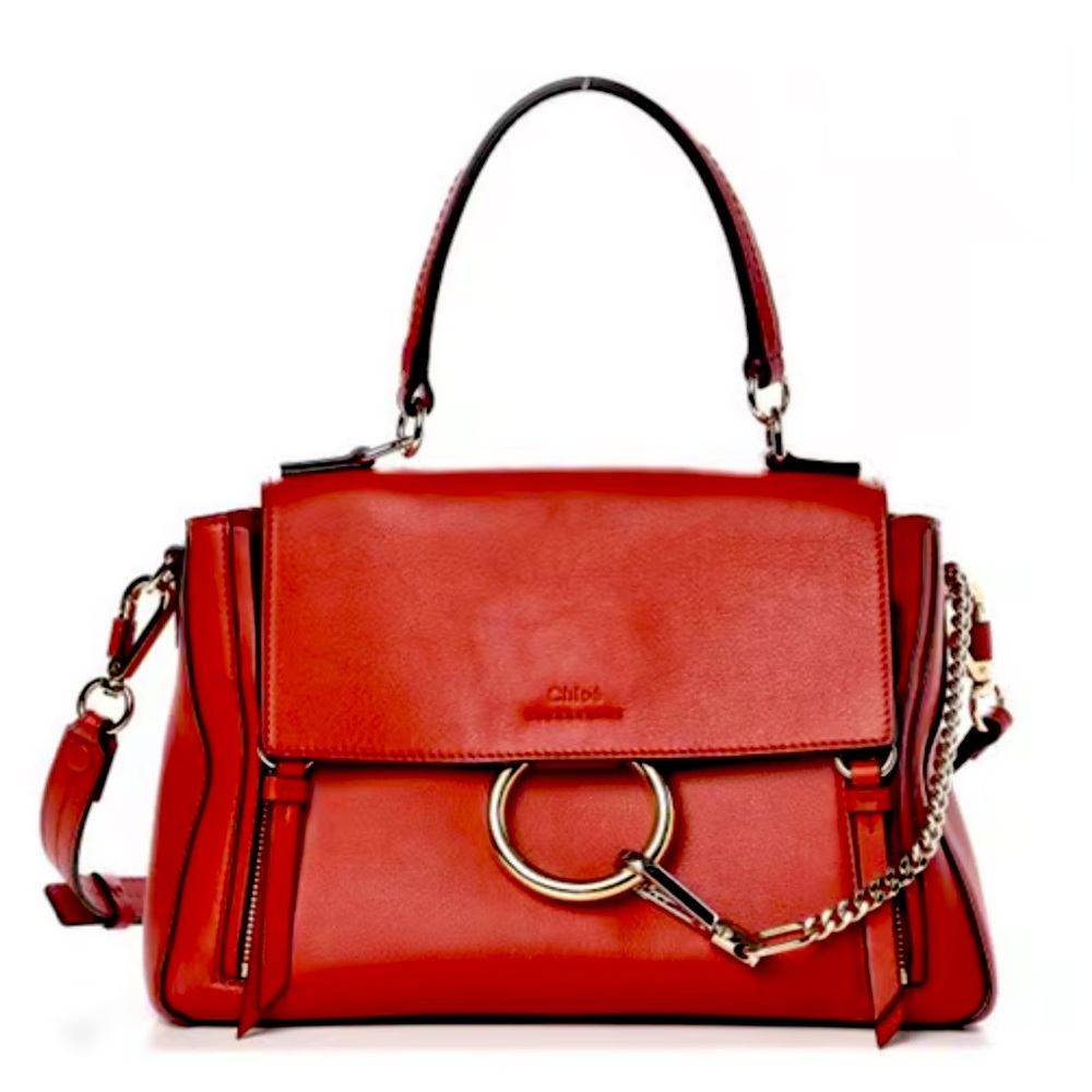 Chloe Faye Dahlia red shoulder Bag